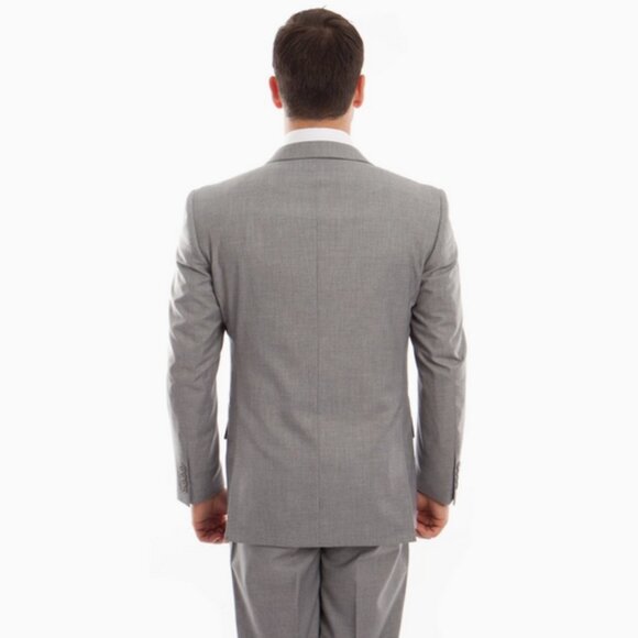 NWT Mens Suit Premium Wool 3pc Modern Fit w/ Vest, Gray 42L pants 36 - Picture 3 of 5